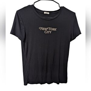 Ardene,Black Graphic Tee,Size S